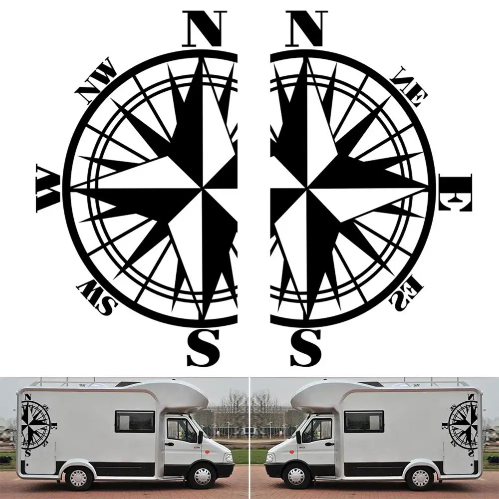 2 шт. личности Компас для автомобиля Стикеры Отдых на природе жизнь палатка
