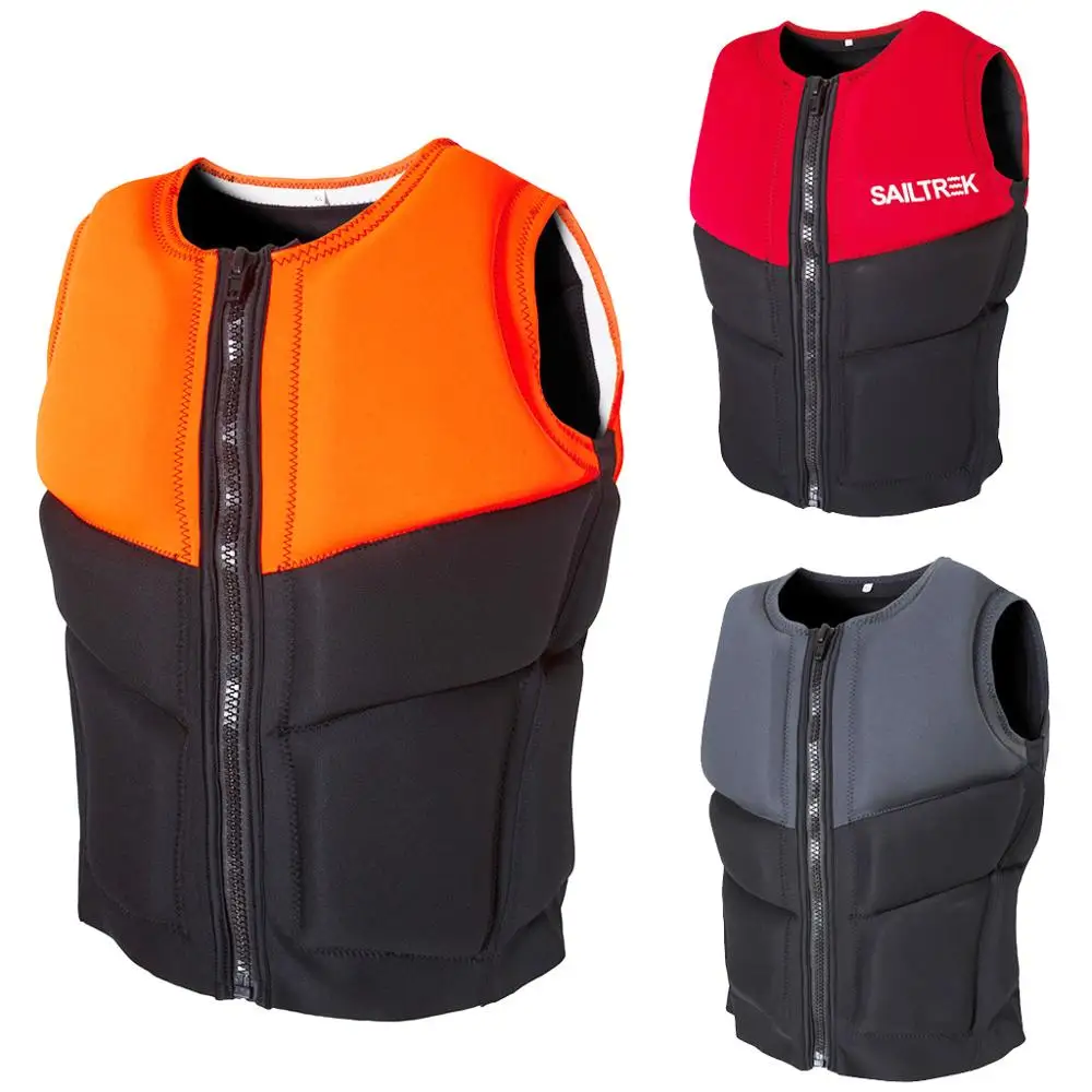 Neoprene Adult Life Vest Jacket Swimming Surfing Boating Ski Drifting Fishing Safety Suits Zip up S-XXL Water Sports Man Women