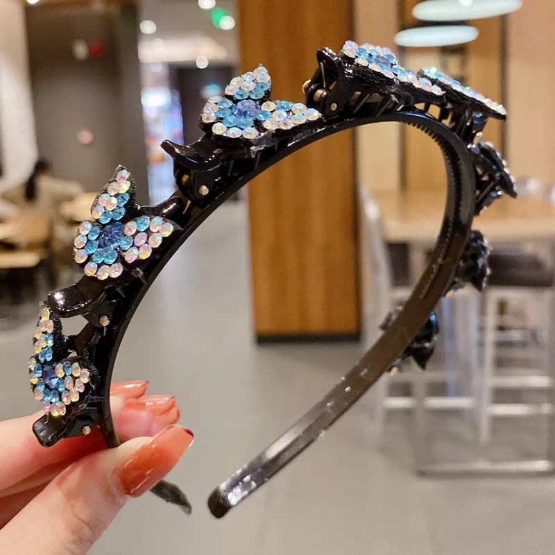 

Fashion New Hair Making Artifact Flower Hairpin Hair Band 2021 Hairbands Headdress Clip Broken Hair Finishing Headband for Women