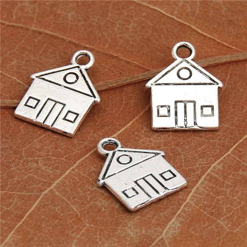 

30pcs/lot 16x13mm House Charms Tibetan Silver Color Tone Pendant Handmade Diy Necklace Crafts Jewelry Making Supplies