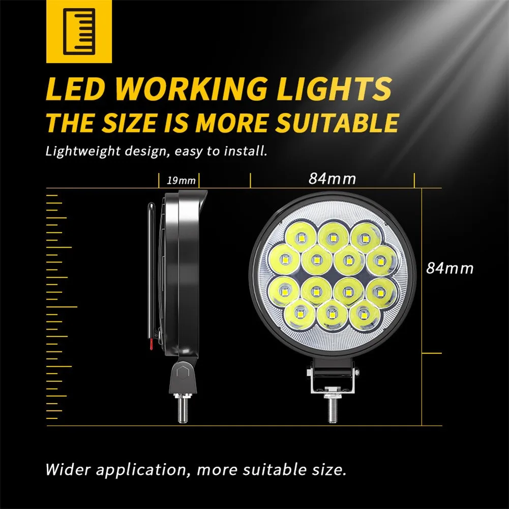 

Work Light Driving Lamp 14 LED 3000LM 42W Accessories Auxiliary Light Flood