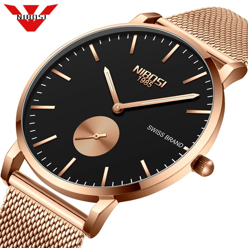 NIBOSI мужские s часы лучший бренд класса люкс водонепроницаемые ультра тонкие Дата