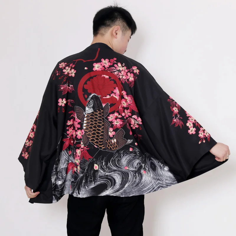 Кимоно мужское традиционное японское кимоно мужской кардиган Harajuku уличная