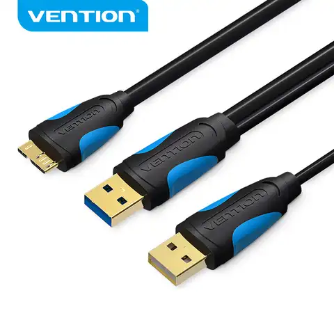 Высокоскоростной USB-кабель Vention Micro USB 3,0, 5 Гбит/с, шнур для передачи данных с блоком питания для Galaxy S5 Note3, Мобильный HDD, USB-кабель Micro B