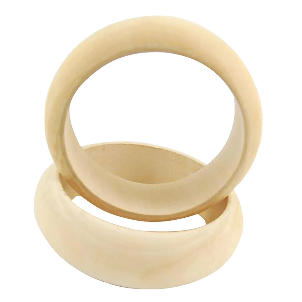 

2Pcs Blank Unfinished Wooden Bangle Bracelet Wooden Craft 8' DIY Bracelets