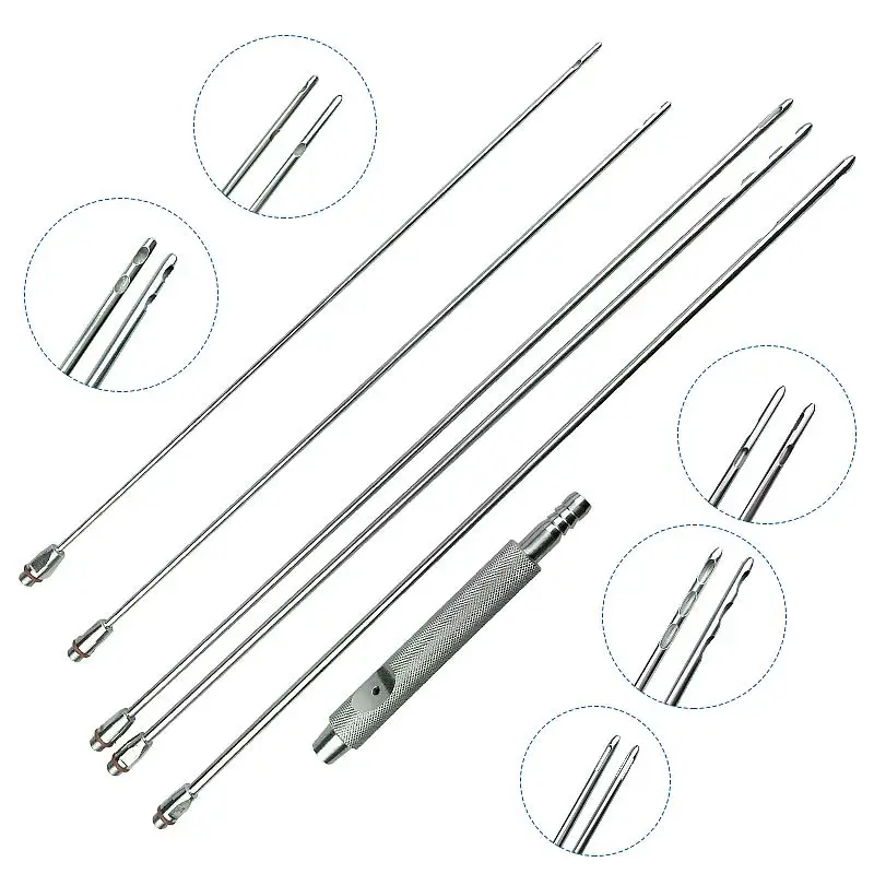 Liposuction Cannulas Stainless Steel Autoclavable Liposuction Handpiece Fat Remove Liposuction Needle