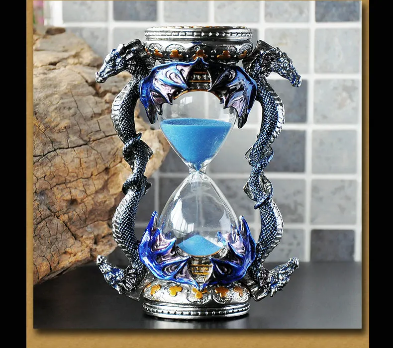 

Norse Mythology Jormungand Metal Sand Clock 15 Minutes Dragon Style Timer Decoration Office Desktop Decoration X2166