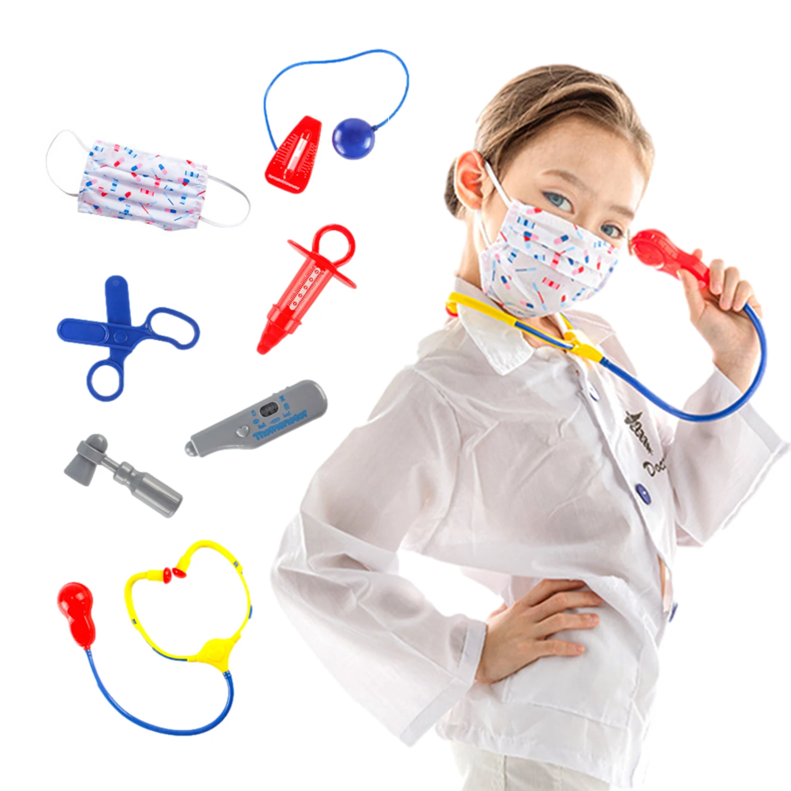 

Костюм Доктора-хирурга Детская ролевая игра одежда с аксессуарами ролевая игра улучшает детский профессиональный инструмент