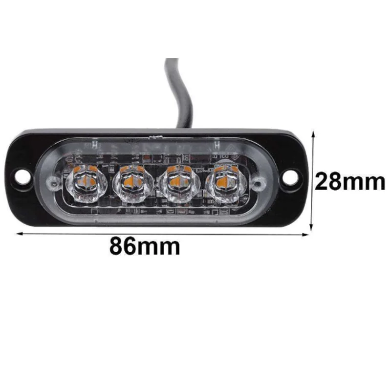 Белый/желтый свет грузовик/Грузовик 12 24 в боковой тонкий 4 светодиода