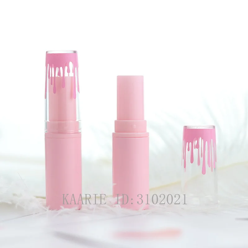 

10/30/50pcs 4g Pink Pink Melt Transparent Empty Lipstick Tube Direct Hot Filling Lip Balm Container Cosmetics Refillable Shell