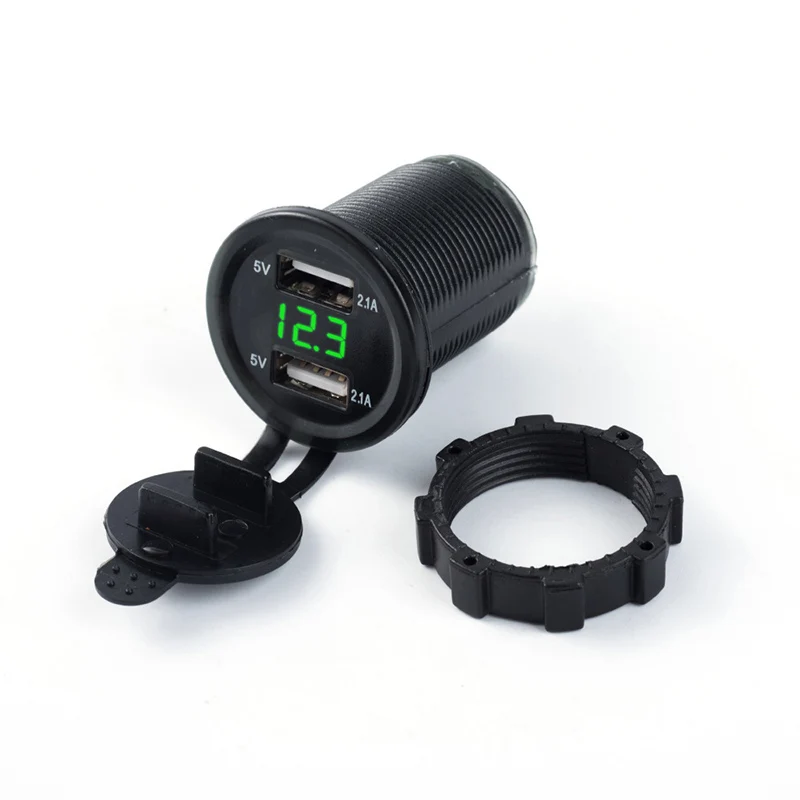 Адаптер зарядного устройства водонепроницаемый светодиодный дисплей 12/24 в