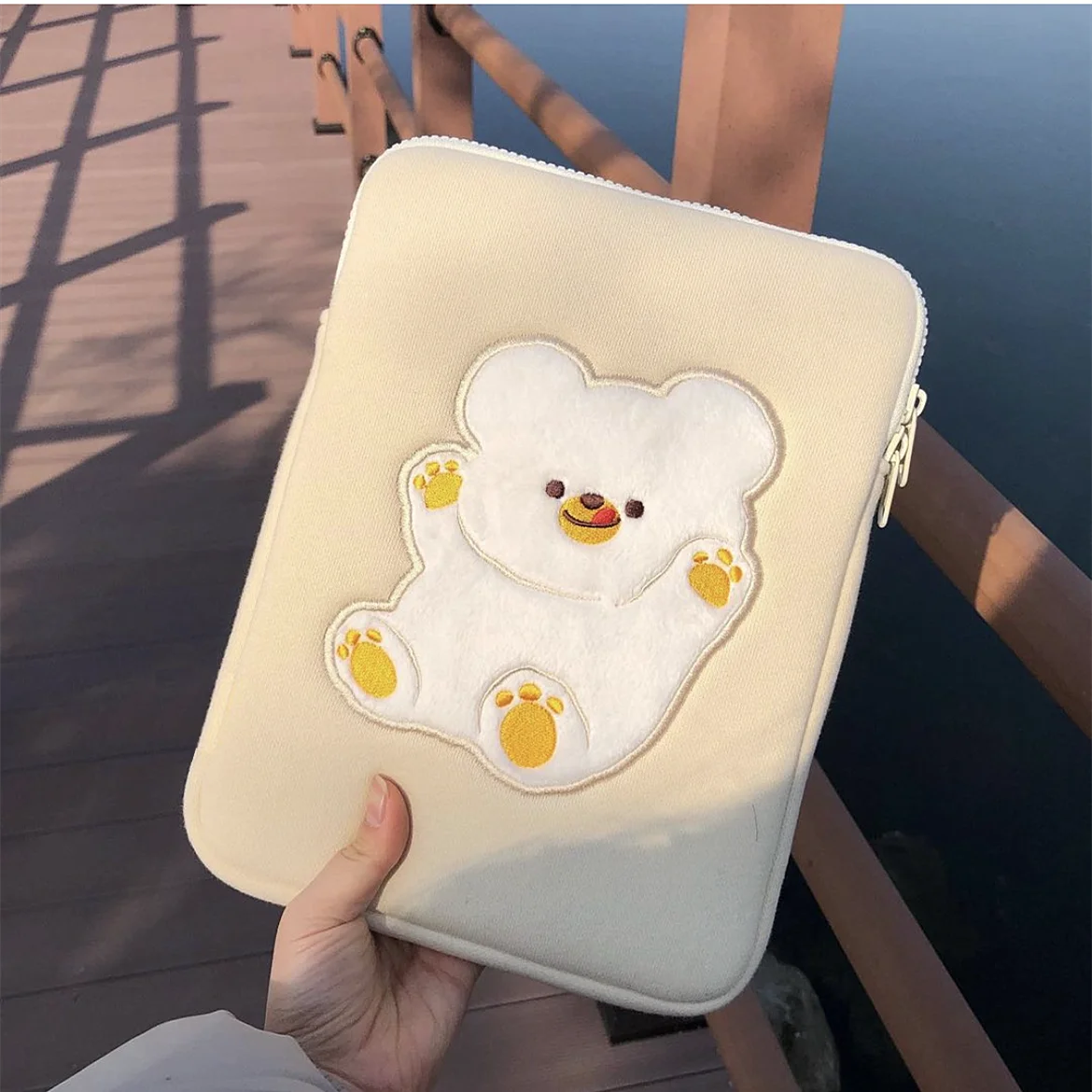 

Pouch for iPad pro 11inch Cute Bear Ins Sleeve for ipad 10.9 9.7 10.2 10.5 inch for iPad Pro 12.9" pouch 13 inch laptop bag