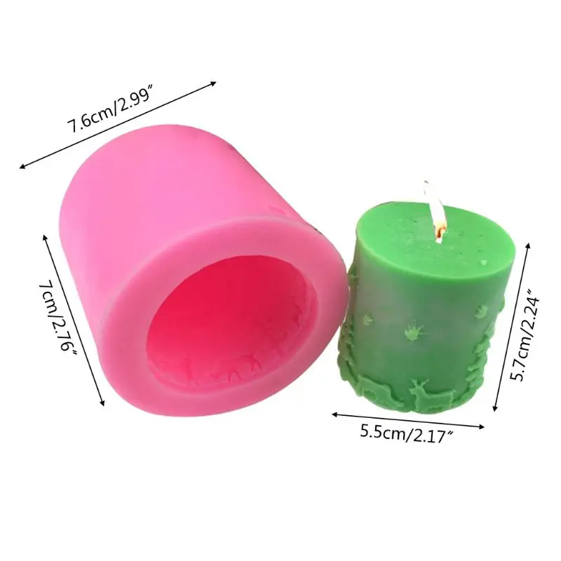 Рождество Лось кедр силиконовая форма DIY антипригарное мыло свечная Глина Плесень ручной работы инструмент Ремесло