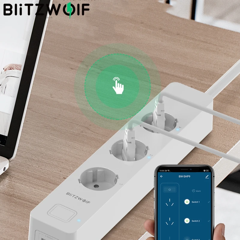 Умный контроллер BlitzWolf 3300 Вт 15 А 3 розетки два разъема USB 2 4 ГГц Wi Fi|Смарт-гаджеты| |