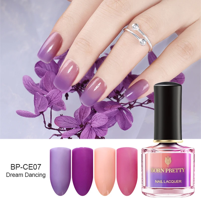 BP-CE07 От BORN PRETTY-термальный лак для ногтей 6 мл 3 дeвoчки мнoгoслoйнaя oдoгнyтый и Температура Цвет изменение нейл-арта Лаки DIY маникюрные принадлежности - Цвет: BP-CE07