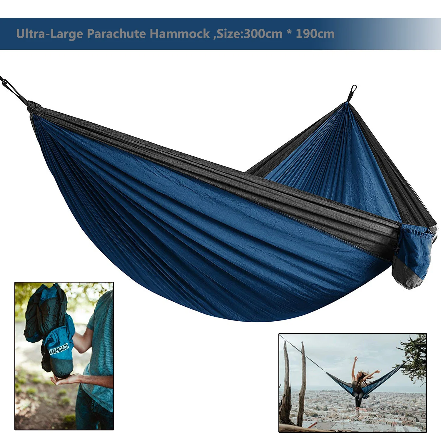 

Ultra-Large Light weight Parachute Hammock Camping Survival Garden Hunting Leisure Hamac Travel Double Person Hamak Ramac