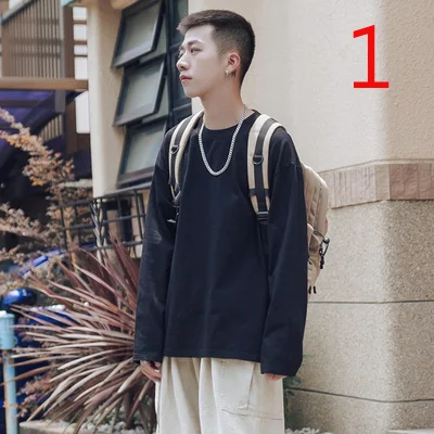 

autumn and winter long-sleeved t-shirt men's cotton round neck Slim bottoming shirt