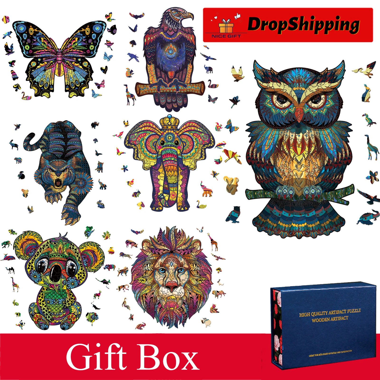 Бутик Новый стиль деревянный пазл Подарочная коробка для взрослых детей в форме