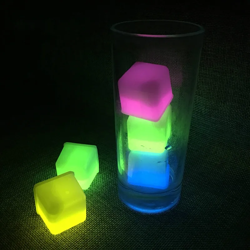 

5 шт. мигающие кубики льда, светодиодсветодиодный кубики льда, меняющие цвета, светящиеся игрушки в воде, ночник, украшение для вечеринки, ис...