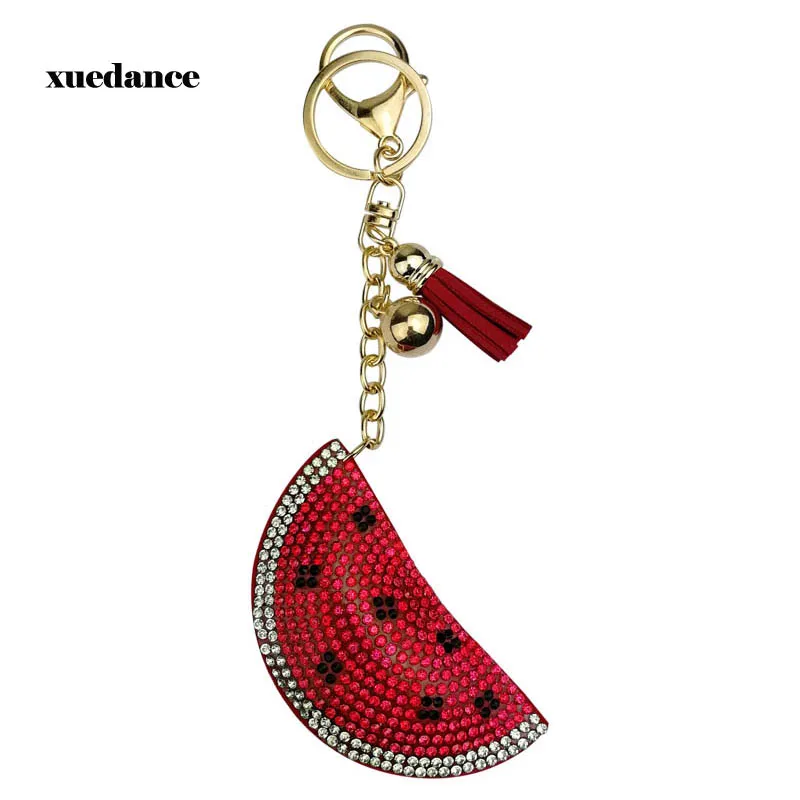 Брелок с полностью хрустальными стразами арбуз брелки для автомобиля женские