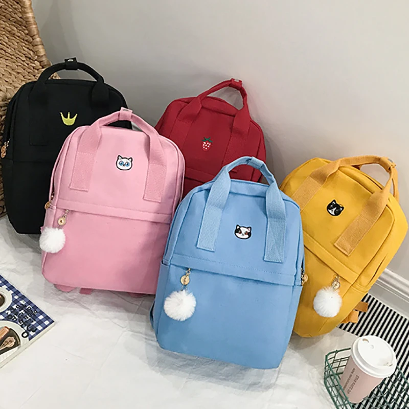 

New Canvas Fabric Backpack Female Bookbag Travel Daypack Laptop Backpack Schoolbag Feminina Casual Rucksack Women's Bags Mochila