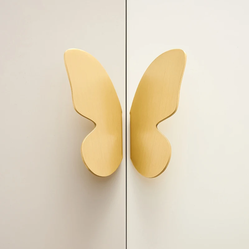 Золотые латунные ручки крыла бабочки ручка для шкафа с выдвижными ящиками и