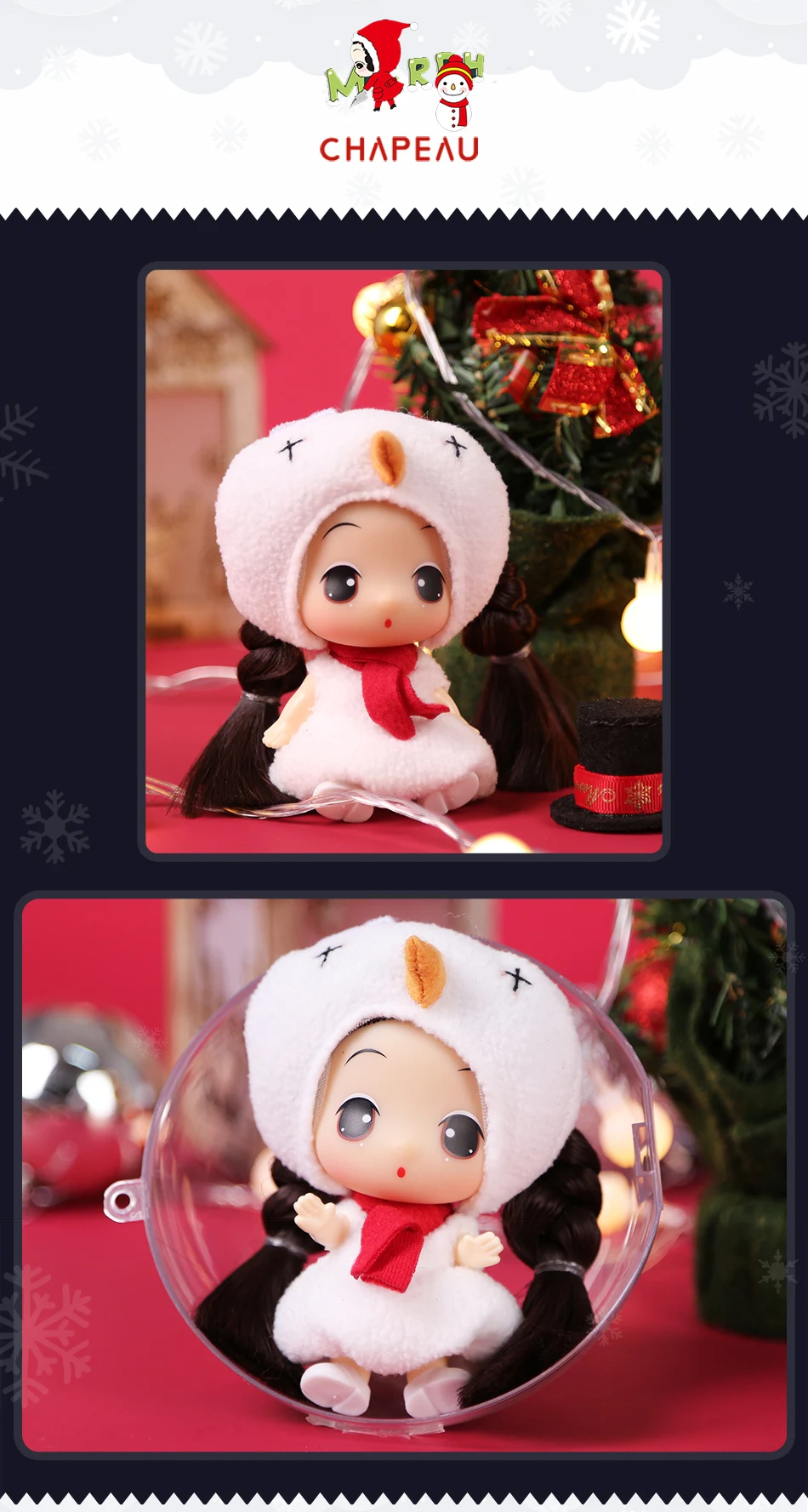 HUIQIBAO игрушки 9 см кукла Ddung Рождество запутанные куклы одеваются BJD брелок для девушек Подвеска детская игрушка подарок на день рождения