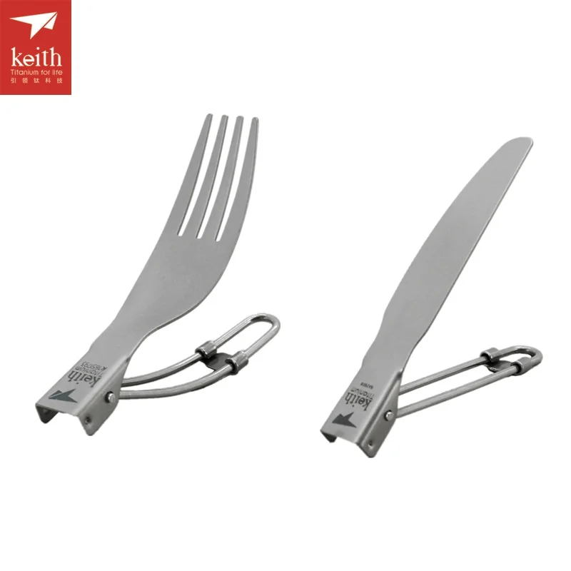 Keith открытый Титан складной ложка Spork нож кемпинг столовые приборы беспорядок Комплект Ti530234 - Цвет: Ti53034