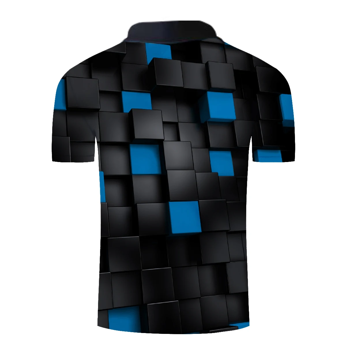 

Summer 2020 Blue Square 3D Printing Polo Shirt Men's Short Sleeve Casual Men's Shirt Slim Fit Polo Homme Men's Polos Top Large S