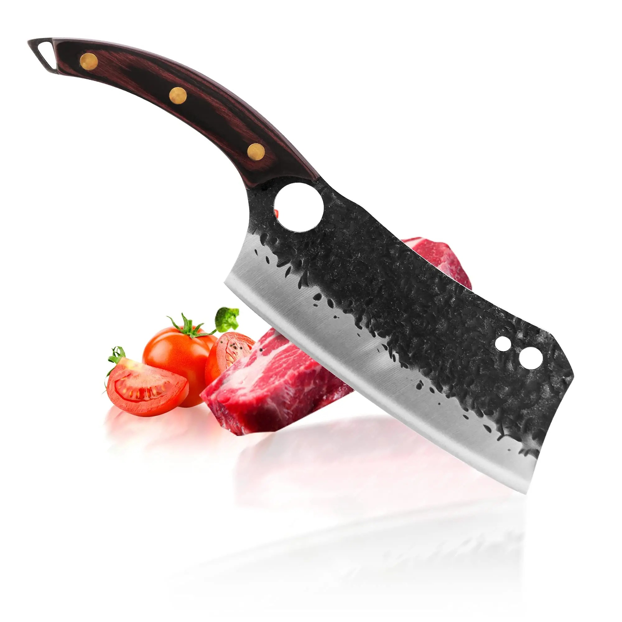 XYj Full Tang 7 Inch Cleaver Slicing Knives Stainless Steel Non-stick Sharp Blade Vegetable Cooking With Mini Whetstone | Дом и сад