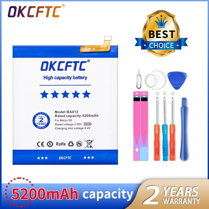 

OKCFTC 5200mAh BA612 For Meizu Meizy M612M M612Q 5S M5 M5S Battery+ tracking number