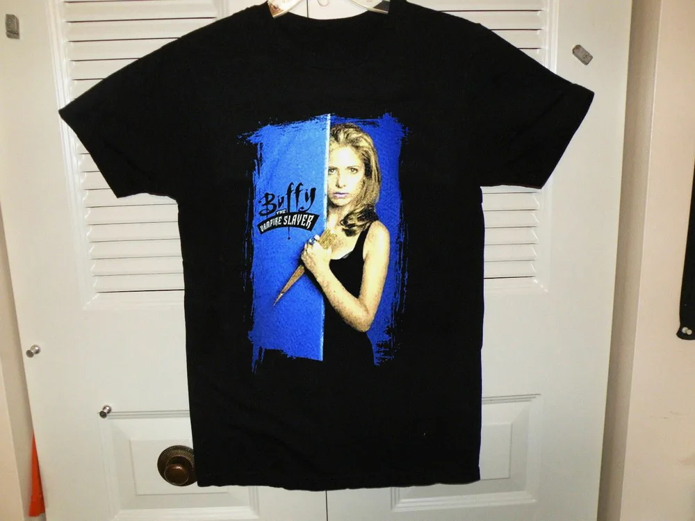Vtg Buffy Охотник на вампиров футболка 90S 1998 Rprint Sz S Xxl веселое Harajuku футболка|Мужские
