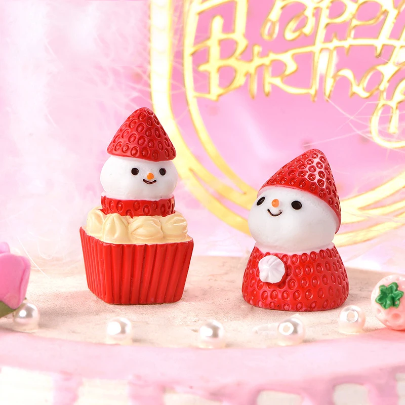 Милые украшения для торта в виде клубники на рождество домашнее украшение