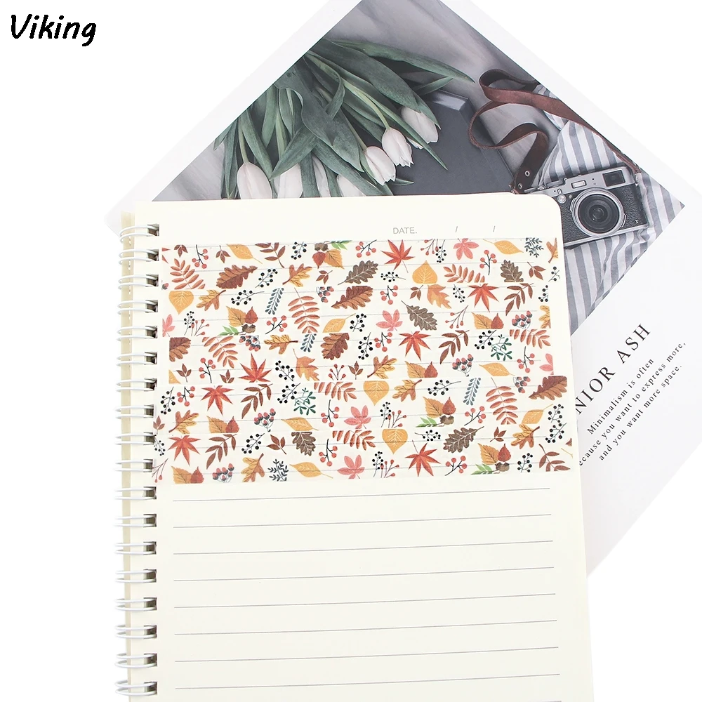 

10pcs/lot G1252 15mmX5m Flower Leaves Washi Tape Adhesive Tape DIY Scrapbooking Sticker Label Masking Tapes Supplies