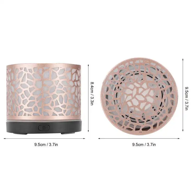 

Ultrasonic Mist Maker Essential Oil Diffuser Desk Wrought Iron Hollow Aromatherapy Diffuser with Color Night Lamp Aroma Diffuser