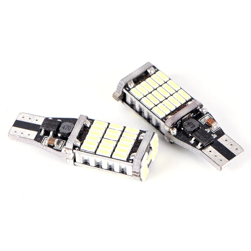 1 шт. автомобильные светодиодсветильник лампы T15 W16W 45 SMD 4014 без ошибок 6000 К белый (Д