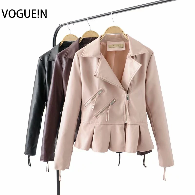 VOGUEIN Новая женская милая искусственная кожа полиуретан бордовый/черный/розовый