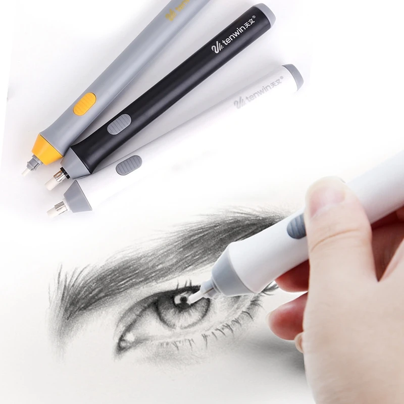 

Electric Eraser High-gloss Automatic Rubber Like Skin Eraser 22.2*9.2*1 Drawing And Writing Accessories Office Stationery 1pc