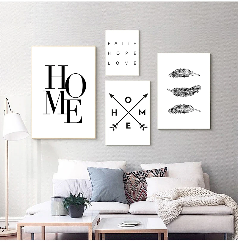 

Черно-Белая настенная Картина на холсте постер с цитатами для дома в нордическом стиле Минималистичная фотография для декора гостиной