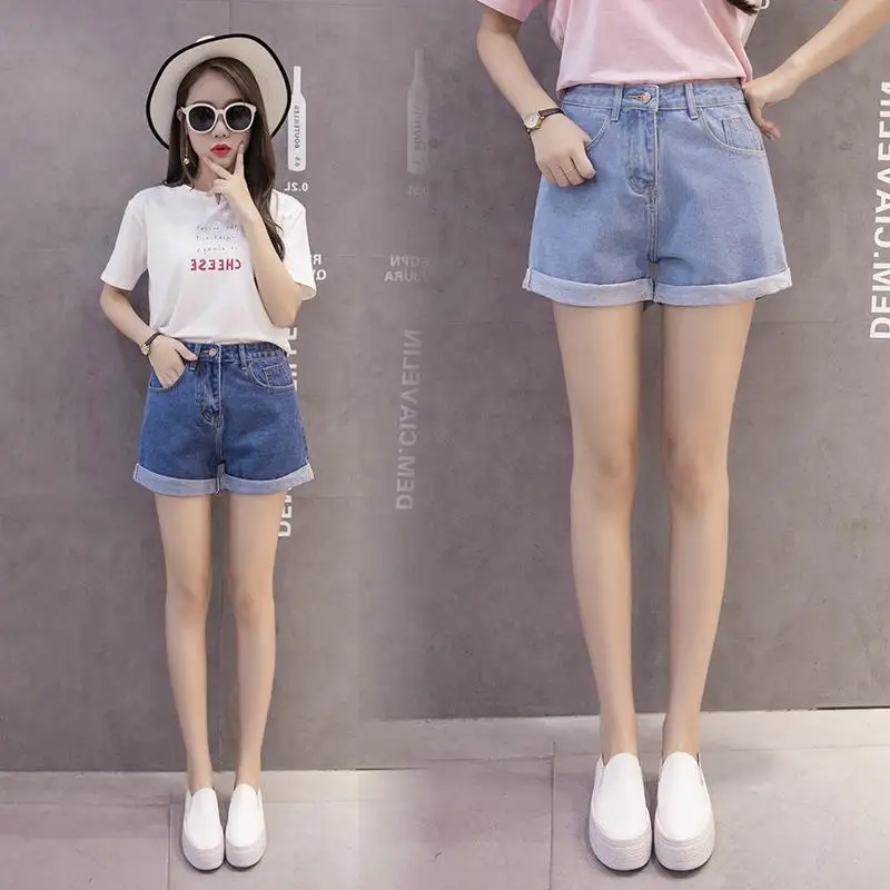 Летние Новые Универсальные джинсовые шорты большого размера свободные