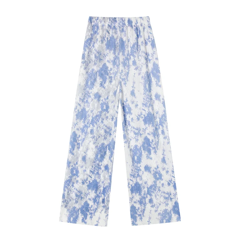 

Tie-dye pants women's summer thin section straight drape wide-leg pants loose and thin high-waist mopping pants casual pants