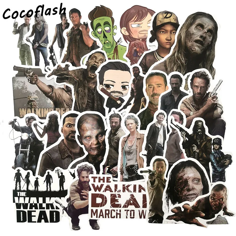 10/50 шт ужас StickerThe с изображениями из сериала Ходячие мертвецы футболка декором в
