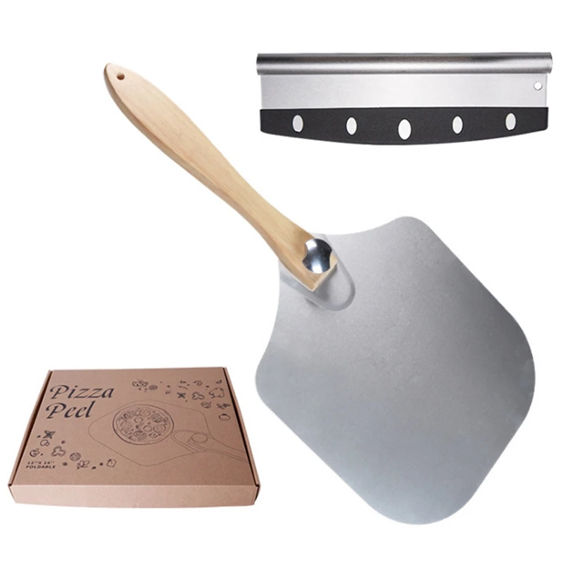 

Съемная лопата для пиццы, алюминиевый сплав, винтовая ручка, складная лопата для пиццы, режущий Набор для резки пиццы
