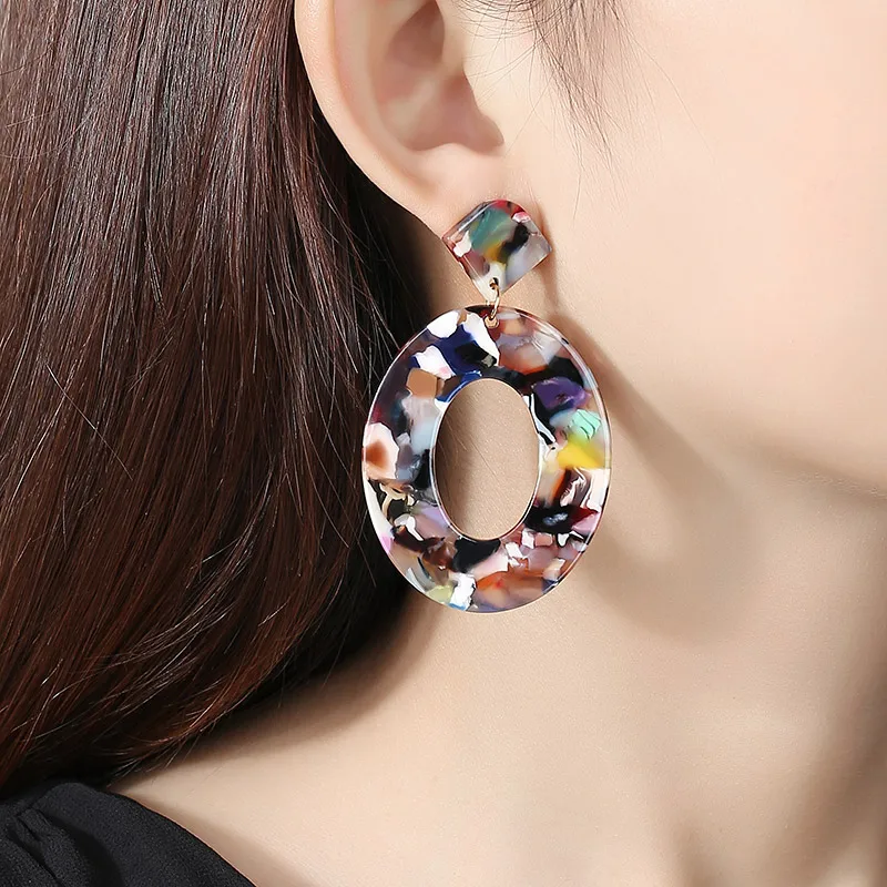 BICUX модные богемные массивные акриловые Висячие серьги для женщин винтажные