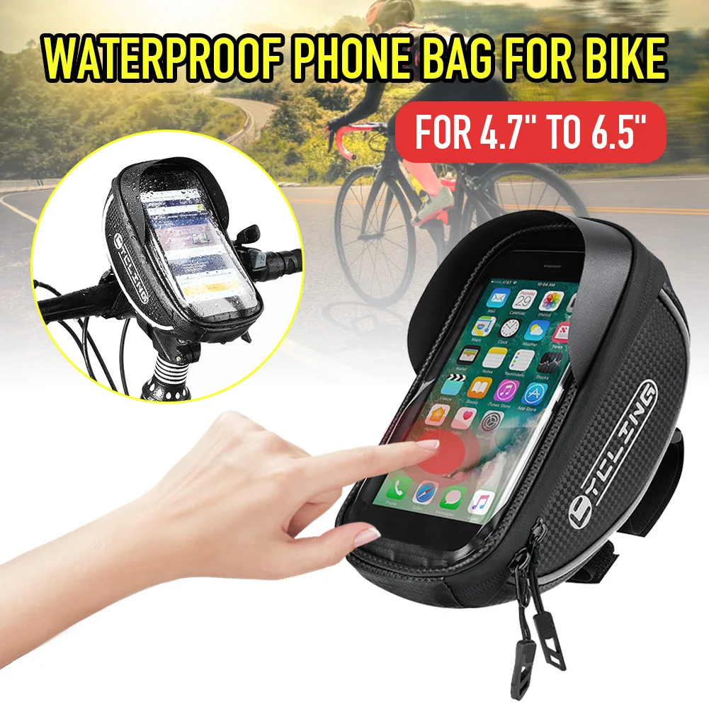 

Outdoor Cycling Bike Phone Bags Case Holder Top Tube Handlebar Touch Screen Phone Bags MTB Bicycle Phone Case With Touch Screen