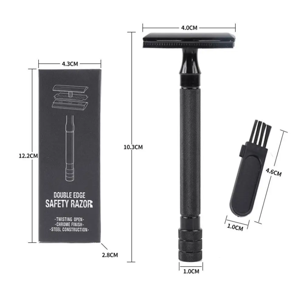 

Double Edge Safety Razor With 5 Shaving Blades,Wet Shaving Classic Metal Manual Shavers Classic Mens Shaving Razor