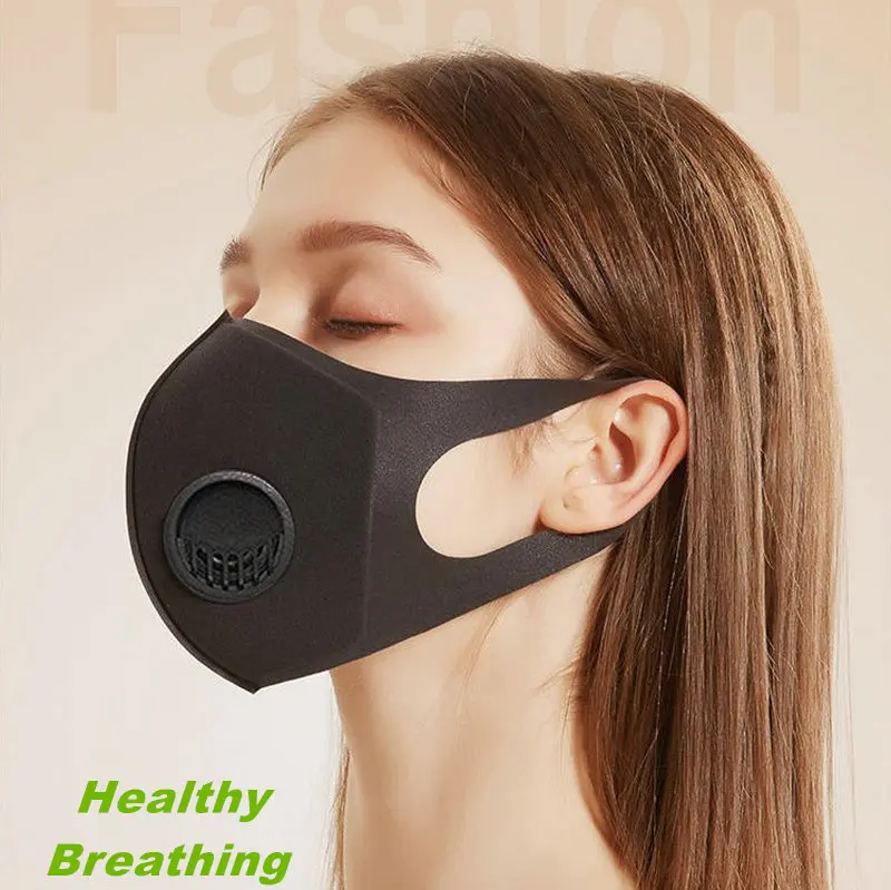 Велоспорт губка маски для лица тренировок респираторы с фильтром черная маска