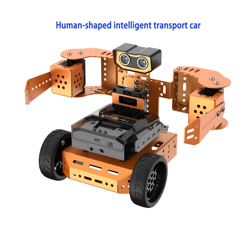 Newest Microbit programmed robot QDEE/humanoid carrying intelligent car/obstacle avoidance/speech recognition