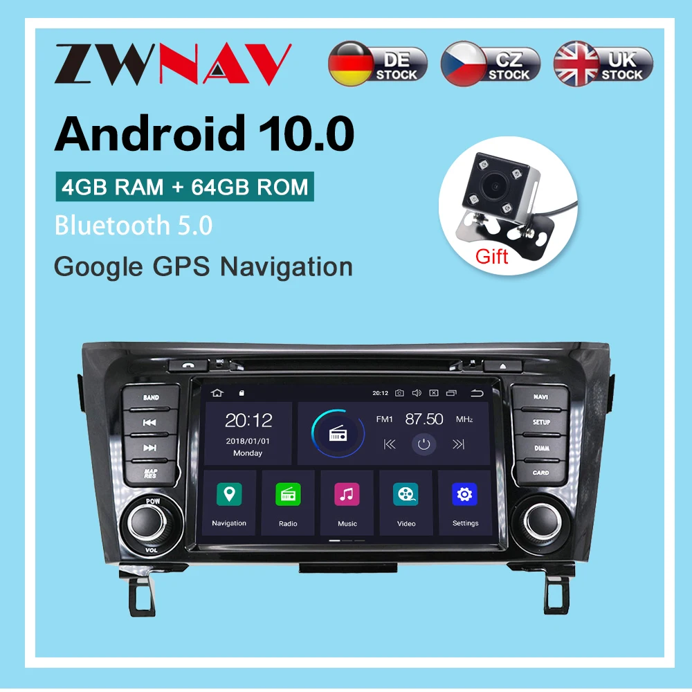

Android 10.0 Auto multimedia Radio For Nissan X-TRAIL NP300 Qashqai Dualis Rouge 2013-2017 GPS Radio stereo head unit free map