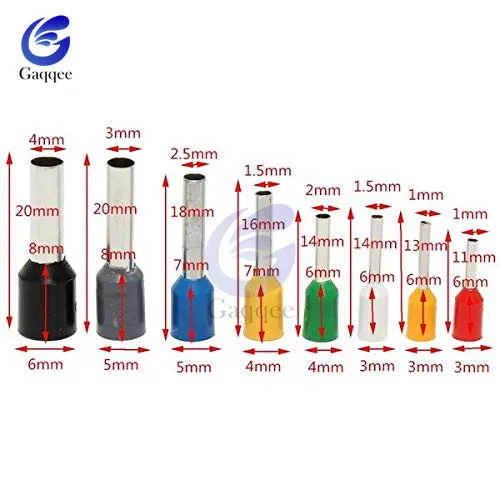 400 шт./компл. AWG 22 10 комплект изолированных штырьковых клемм штырькового